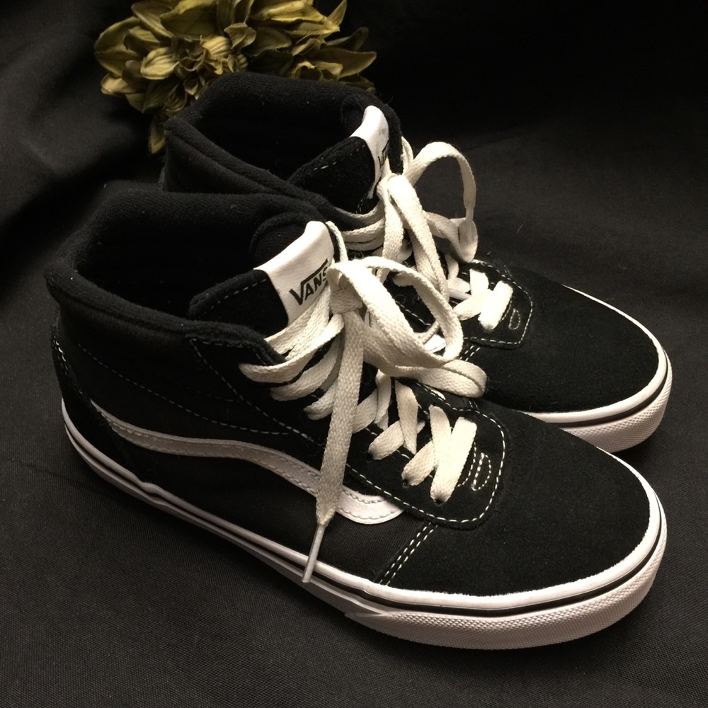 Vans Black and White Kids Sneakers
